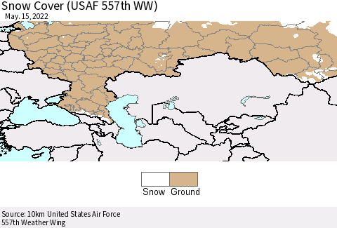 Russian Federation Snow Cover (USAF 557th WW) Thematic Map For 5/9/2022 - 5/15/2022