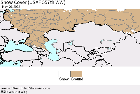 Russian Federation Snow Cover (USAF 557th WW) Thematic Map For 5/23/2022 - 5/29/2022