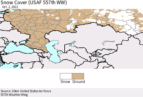 Russian Federation Snow Cover (USAF 557th WW) Thematic Map For 9/26/2022 - 10/2/2022