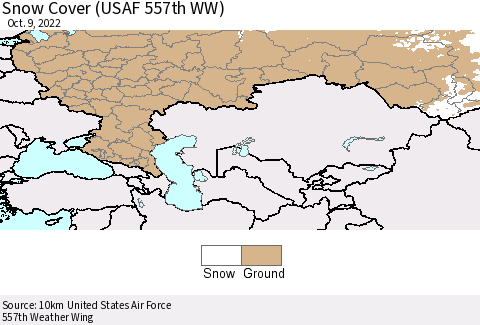 Russian Federation Snow Cover (USAF 557th WW) Thematic Map For 10/3/2022 - 10/9/2022