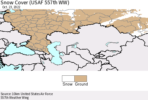 Russian Federation Snow Cover (USAF 557th WW) Thematic Map For 10/17/2022 - 10/23/2022
