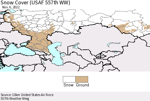 Russian Federation Snow Cover (USAF 557th WW) Thematic Map For 10/31/2022 - 11/6/2022
