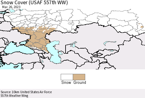 Russian Federation Snow Cover (USAF 557th WW) Thematic Map For 3/20/2023 - 3/26/2023