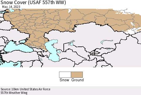 Russian Federation Snow Cover (USAF 557th WW) Thematic Map For 5/8/2023 - 5/14/2023