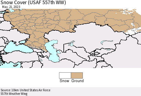 Russian Federation Snow Cover (USAF 557th WW) Thematic Map For 5/15/2023 - 5/21/2023