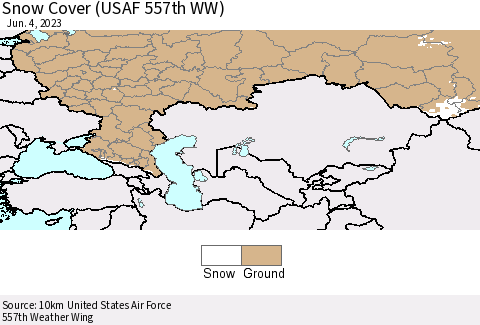 Russian Federation Snow Cover (USAF 557th WW) Thematic Map For 5/29/2023 - 6/4/2023
