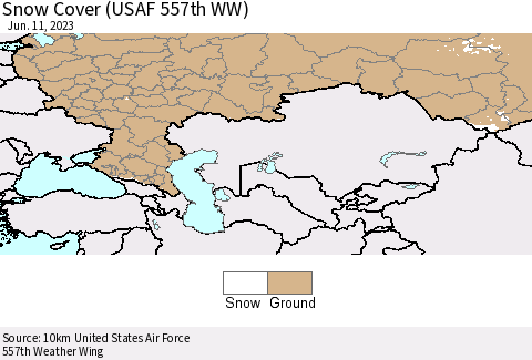 Russian Federation Snow Cover (USAF 557th WW) Thematic Map For 6/5/2023 - 6/11/2023