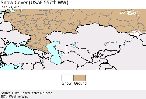 Russian Federation Snow Cover (USAF 557th WW) Thematic Map For 9/18/2023 - 9/24/2023