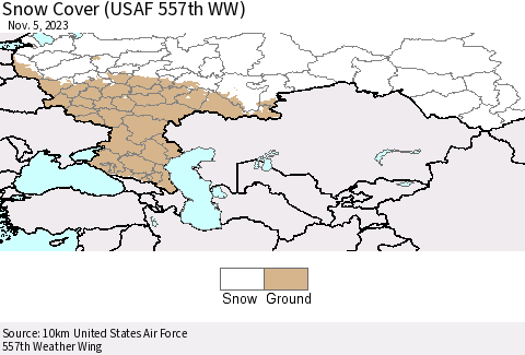 Russian Federation Snow Cover (USAF 557th WW) Thematic Map For 10/30/2023 - 11/5/2023