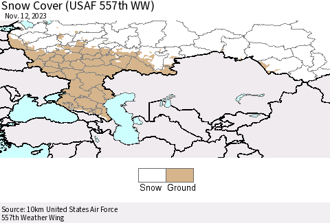 Russian Federation Snow Cover (USAF 557th WW) Thematic Map For 11/6/2023 - 11/12/2023