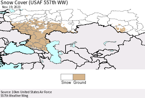 Russian Federation Snow Cover (USAF 557th WW) Thematic Map For 11/13/2023 - 11/19/2023