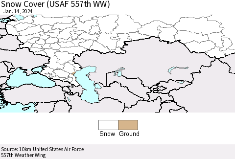 Russian Federation Snow Cover (USAF 557th WW) Thematic Map For 1/8/2024 - 1/14/2024