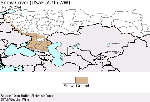 Russian Federation Snow Cover (USAF 557th WW) Thematic Map For 3/18/2024 - 3/24/2024