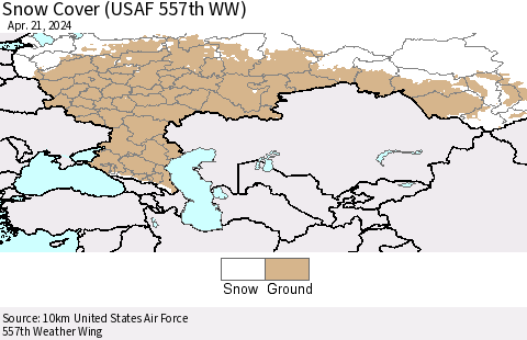 Russian Federation Snow Cover (USAF 557th WW) Thematic Map For 4/15/2024 - 4/21/2024