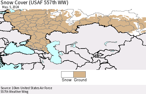 Russian Federation Snow Cover (USAF 557th WW) Thematic Map For 4/29/2024 - 5/5/2024