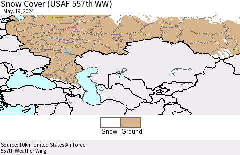 Russian Federation Snow Cover (USAF 557th WW) Thematic Map For 5/13/2024 - 5/19/2024