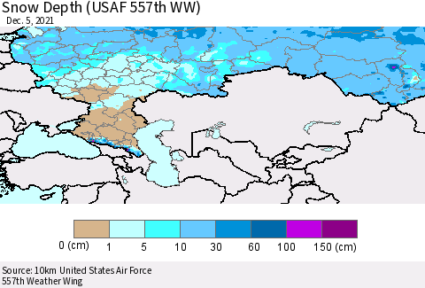 Russian Federation Snow Depth (USAF 557th WW) Thematic Map For 11/29/2021 - 12/5/2021