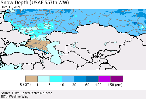 Russian Federation Snow Depth (USAF 557th WW) Thematic Map For 12/13/2021 - 12/19/2021