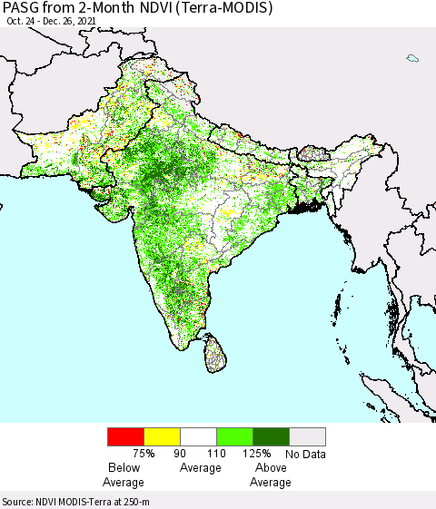 Southern Asia PASG from 2-Month NDVI (Terra-MODIS) Thematic Map For 12/19/2021 - 12/26/2021
