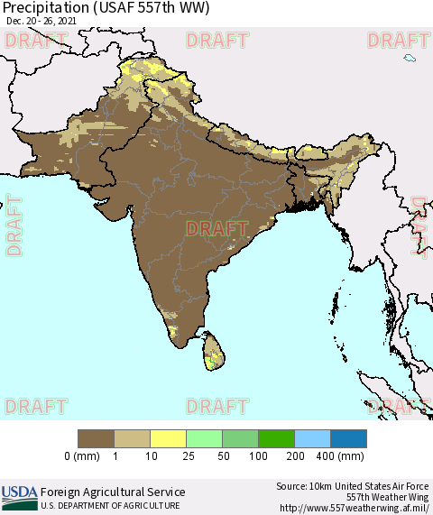 Southern Asia Precipitation (USAF 557th WW) Thematic Map For 12/20/2021 - 12/26/2021