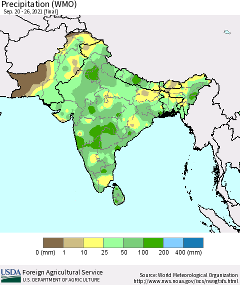 Southern Asia Precipitation (WMO) Thematic Map For 9/20/2021 - 9/26/2021