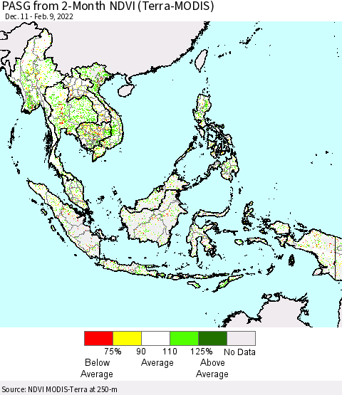 South East Asia PASG from 2-Month NDVI (Terra-MODIS) Thematic Map For 2/2/2022 - 2/9/2022