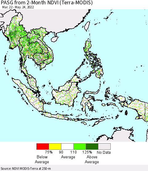 South East Asia PASG from 2-Month NDVI (Terra-MODIS) Thematic Map For 5/17/2022 - 5/24/2022