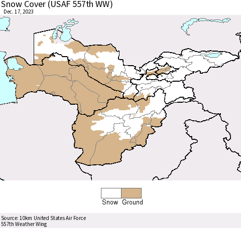 Central Asia Snow Cover (USAF 557th WW) Thematic Map For 12/11/2023 - 12/17/2023