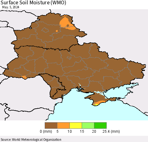 Ukraine, Moldova and Belarus Surface Soil Moisture (WMO) Thematic Map For 4/29/2024 - 5/5/2024