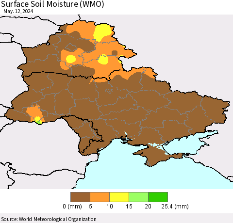 Ukraine, Moldova and Belarus Surface Soil Moisture (WMO) Thematic Map For 5/6/2024 - 5/12/2024