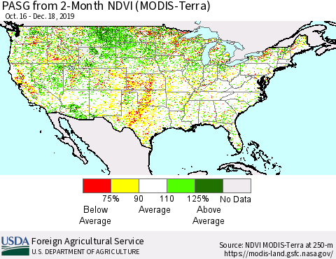 United States PASG from 2-Month NDVI (Terra-MODIS) Thematic Map For 12/11/2019 - 12/20/2019