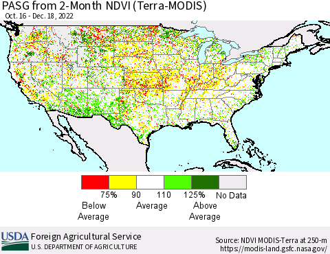 United States PASG from 2-Month NDVI (Terra-MODIS) Thematic Map For 12/11/2022 - 12/20/2022