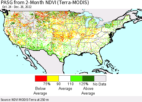 United States PASG from 2-Month NDVI (Terra-MODIS) Thematic Map For 12/19/2022 - 12/26/2022