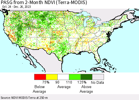 United States PASG from 2-Month NDVI (Terra-MODIS) Thematic Map For 12/19/2023 - 12/26/2023