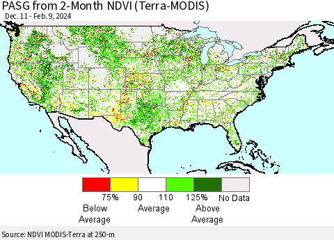 United States PASG from 2-Month NDVI (Terra-MODIS) Thematic Map For 2/2/2024 - 2/9/2024