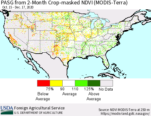 United States PASG from 2-Month Crop-masked NDVI (MODIS-Terra) Thematic Map For 12/11/2020 - 12/20/2020