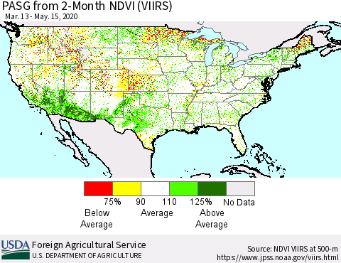 United States PASG from 2-Month NDVI (VIIRS) Thematic Map For 5/11/2020 - 5/20/2020
