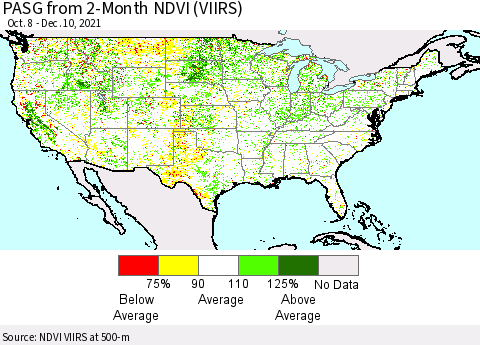 United States PASG from 2-Month NDVI (VIIRS) Thematic Map For 12/1/2021 - 12/10/2021