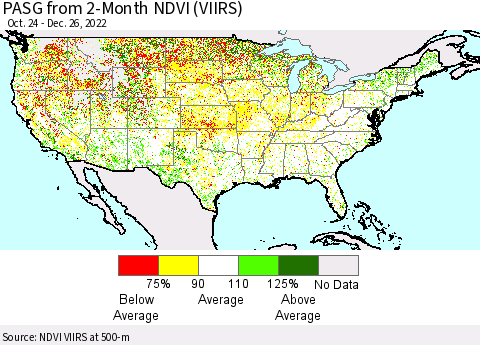 United States PASG from 2-Month NDVI (VIIRS) Thematic Map For 12/19/2022 - 12/26/2022