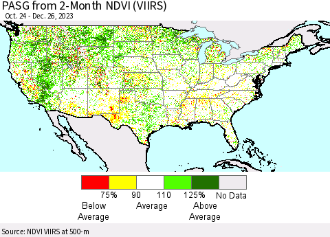 United States PASG from 2-Month NDVI (VIIRS) Thematic Map For 12/19/2023 - 12/26/2023