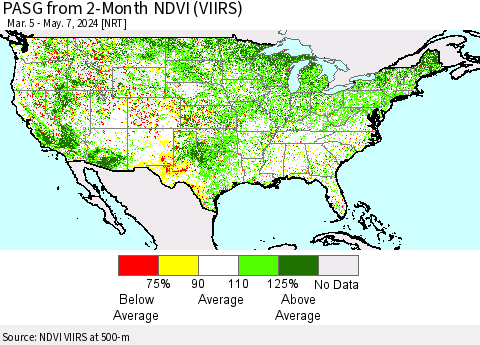 United States PASG from 2-Month NDVI (VIIRS) Thematic Map For 4/30/2024 - 5/7/2024