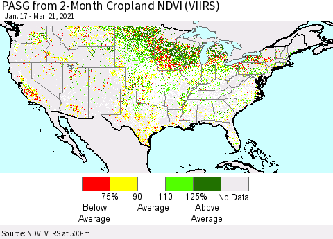 United States PASG from 2-Month Cropland NDVI (VIIRS) Thematic Map For 3/14/2021 - 3/21/2021