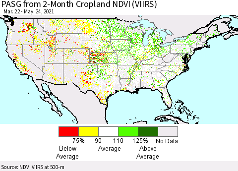 United States PASG from 2-Month Cropland NDVI (VIIRS) Thematic Map For 5/17/2021 - 5/24/2021