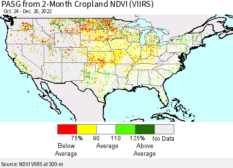 United States PASG from 2-Month Cropland NDVI (VIIRS) Thematic Map For 12/19/2022 - 12/26/2022