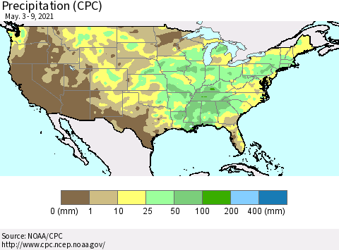 United States Precipitation (CPC) Thematic Map For 5/3/2021 - 5/9/2021