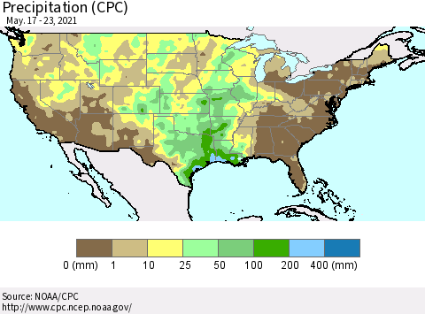 United States Precipitation (CPC) Thematic Map For 5/17/2021 - 5/23/2021