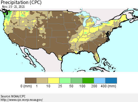 United States Precipitation (CPC) Thematic Map For 11/15/2021 - 11/21/2021