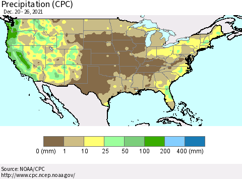 United States Precipitation (CPC) Thematic Map For 12/20/2021 - 12/26/2021
