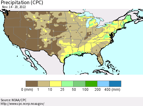 United States Precipitation (CPC) Thematic Map For 11/14/2022 - 11/20/2022