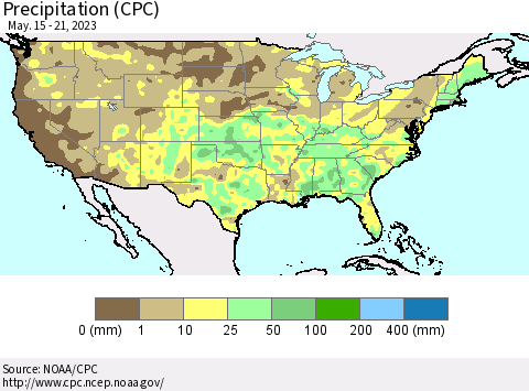 United States Precipitation (CPC) Thematic Map For 5/15/2023 - 5/21/2023